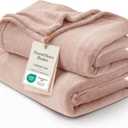 Bedsure GentleSoft Fleece Blankets Queen Size Dusty Pink - Bed Blanket Soft Lightweight Plush Fuzzy Cozy Luxury Microfiber, 90x90 inches