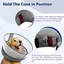BARKLESS Inflatable Dog Cone, Soft Dog Donut Collar After Surgery, 2-in-1 Inflatable Collar with Detachable Anti-Licking Shield, Patented Donut Cone to Stop Licking Wounds (M (Neck: 8"-11"), Grey)