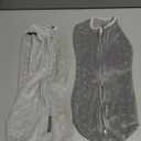 SwaddleMe by Ingenuity Compression Baby Swaddle Pod in Velboa, Two-Way Zipper for Easy Diaper Changes, Improves Sleep & Calms Startle Reflex, 0-2 Months, 1.0 TOG, 2-Pack - Clouds & Stars