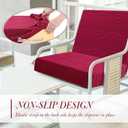 Newwiee 8Pcs Stretch Patio Cushion Covers Outdoor Cushion Covers for Patio Furniture Replacement Couch Sofa Slipcovers Jacquard Textured Soft Fabric Washable Furniture Protector(Red,Elegant)