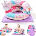 Koty Tummy Time Toys, 2-in-1 Animal Tummy Time Mat & Seated Support Pillow, Baby Toys 0-6 Months, Sensory Play Developmental Newborn Baby Shower Birthday Gifts for Boys Girls