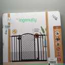 Ingenuity Decorative Panel Tall Baby Gate & Dog Gate, 28"-42" Wide, 30" Tall, Hardware or Pressure Mounted, Install on Top or Bottom of Stairs, Banister, or Doorway - Espresso