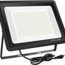 300W LED Flood Light, 36000lm Super Bright, 1600W Equivalent, Waterproof IP66 with Plug, 6000K Daylight White Floodlight for Yard, Garden, Garages