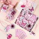2 x 18 Sets Breast Cancer Awareness Funny Scent Sachets for Women Pink Ribbon Week Air Freshener Hanging Ornament Inspirational Breast Cancer Survivors Prevention Event Business Charity Favor