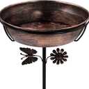 Metal Bird Baths for Outdoors, 2.7" Deep Removable Bath Bowl with Metal Stake, 12" Dia Easy to Clean Birdbaths & Bird Feeder for Garden Yard Lawn Decor