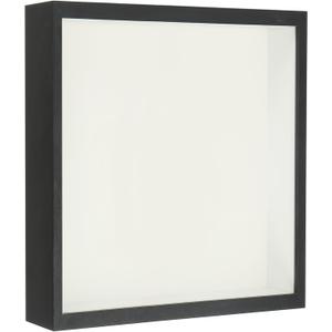 PATIKIL 7x7 Shadow Box Frame, Wooden Dried Flower Floating Photo Frame Glass DIY Display Case for Flowers Ticket Crafts and Photos, Black