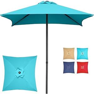 Trenovo 4.9ft Mini Square Patio Umbrella - UV 50+ Waterproof & Easy Setup | Outdoor Table Umbrella for Deck, Balcony, Garden, Lawn, Backyard, Market (Blue)