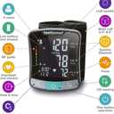 HealthSmart Digital Premium Wrist Blood Pressure Monitor with Cuff That Measures Pulse Heartbeat and High or Low BP, 120 Reading Memory Stores Up to 60 Readings for 2 Users