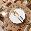 24 Pcs 12 Inch Round Burlap Placemat Boho Jute Woven Charger Rustic Vintage Brown Heat Resistant Dining Table Mat for Home Wedding Craft Farmhouse Outdoor Birthday Bridal Party Decoration