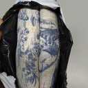 DriftAway Kitchen Curtains Toile Tier Linen Short Curtains Cafe 36 Inch Length for Living Room Bathroom Farmhouse French Country Vintage Printed Pattern Rod Pocket 2 Panels Navy