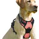 BARKBAY No Pull Dog Harness Front Clip Heavy Duty Reflective Easy Control Handle for Large Dog Walking(Light Pink,S)
