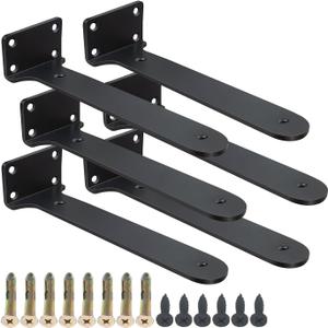 Hidden Shelf Brackets 16 in Heavy Duty Floating Shelf Bracket DIY Wall Mounted Shelves Support Hardware Invisble Metal L Brackets for Wall Shelves Max Load 220 LBS/Pair(16 in 6 PCs)