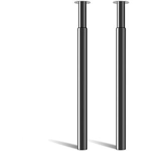 Adjustable Metal Table Leg, Desk Legs 28-43 inch, 2 Pcs Folding Office Table Legs Kitchen Furniture Worktop Support Legs Black