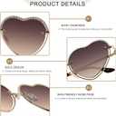 ANDWOOD Trendy Heart Shaped Sunglasses Womens Rhinestone Love Eye Sun glasses Metal Lovely Fashion Diamond Sunnies