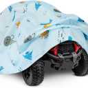 tonhui Ride On Toy Car Cover with Marine Animal Print, Waterproof Cover for Power Wheels Jeep, Tarp for Outdoor Kids Electric Car All Weather - Universal Fit (52"L x 28"W x 24"H)