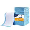 Clearworld 50 Pack Disposable Changing Pad, Waterproof Baby Disposable Underpads, Portable Diaper Changing Mat 3-Layer Leak-Proof,Breathable,Comfortable Always Keep Skin Dry 24x18