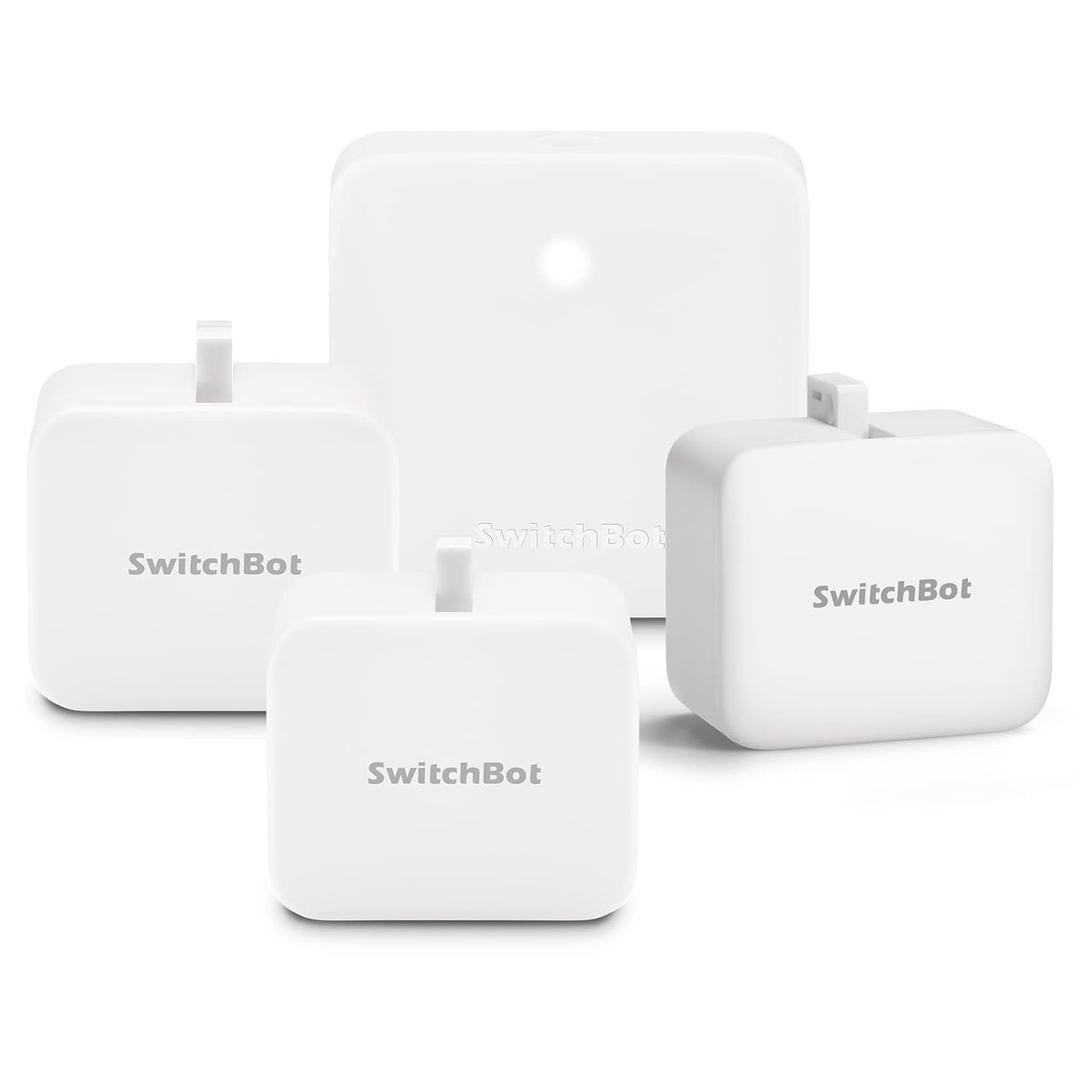 SwitchBot Smart Switch Button Pusher(3Pack) with Hub Mini - Smart Switch Button Pusher, Wireless App & Timer Control, Compatible with Alexa, Google Home, IFTTT, Easy to Use, Smart Light Control Set