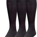 GOLDTOE Men's Canterbury Over-The-Calf Dress Socks, 3-Pairs Size 6-12.5