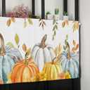 JasmineM Thanksgiving Valances Curtains for Living Room Fall Harvest Maple Leaves Rod Pocket Curtains for Bedroom Pumpkin Farm 54x18in