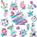 Blosssound 16 Pieces Mermaid Magnets Sea Cruise Door Decorations Magnetic Ocean Birthday Party Magnets for Cruise Ship Door Refrigerator Fridge Car Carnival Party Magnetic Decor Supplies
