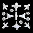 Replacement Gazebo 3 x 6 m 15 Pieces - 25/19mm Corner Central Connector