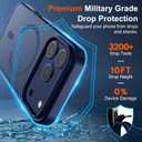 SUPFINE Magnetic for iPhone 17 Pro Case with Screen Protector (Compatible with MagSafe)(Military Grade Drop Protection) Translucent Matte Shockproof with Anti-Fingerprint Phone Cover,Dark Blue