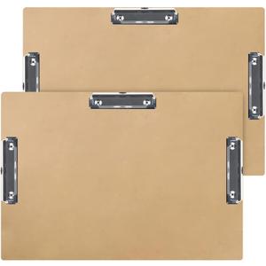 Acocony 11x17 Clipboard Three Clip Extra Large Clipboard Hardboard 11 x 17 Clipping Board Log Color Pack of 2, Wood Color 