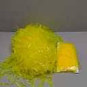 Mega-L Glow in The Dark Party Supplies, 2 Pack Neon Party Decorations Fluorescent Macaron Yellow Wavy Metallic Tinsel Foil Fringe Table Skirts, Perfect Table Decors for Glow Party, Birthday Decor