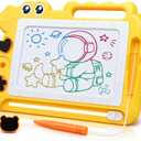 AiTuiTui Magnetic Drawing Board Toddler Toys Gift for 2 3 Year Old Girls Boys, Sketch Writing Doodle Pad Age 2-4 Travel Games, Educational Learning Kids Toys for Toddlers Birthday (Yellow)