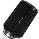 3 3.5 4 Inch Cold Air Intake Filter 76mm 89mm 101mm High Performance Washable 3 Sizes in 1 Clamp-On Replacement Cone Air Filter Black