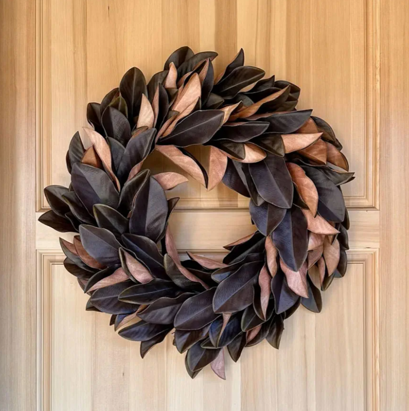 CG Hunter Holiday Collection Faux Wreath, Premium Artificial Indoor and Outdoor Large 30" Magnolia Leaf Christmas Wreath, Christmas Decorations and Holiday Greenery