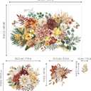 Joeyan Boho Flower Bouquets Rub On Transfers for Furniture and Crafts, 2 Large Flower Design Sheets 12''x18'', DIY Home Decal on Wood Glass Metal Canvas Porcelain Paper Plastic, Champagne Season