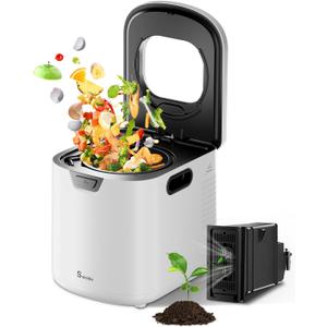 4.2L Electric Composter for Indoor Kitchen, Smart Food Waste Recycler, Turns Garbage to Compost in 4-6 Hours, Odorless Countertop Disposal with 900ML Carbon Filter & Self-Cleaning
