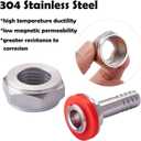 4PCS Keg Coupler Barb Connector,Stainless Steel 304 Beer Kegerator Sankey Couplers,Hex Nut 5/8"G Thread x 1/4" Barb Beer Line Tailpiece Nipple Fitting with Sealing Gasket Washer