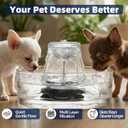 Glass Cat Water Fountain 88oz/2.6L, Cat & Dog Water Fountain for Drinking, Ultra-Quiet Glass Water Fountain for Cats Indoor, Pet Water Fountain for Multi-Cat Homes, Automatic Water Dispenser for Cats