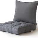 HIGOGOGO 22 x 22 Outdoor Cushions for Patio Furniture, Outdoor Seat Cushions with Resistant Waterproof Cover for Yard Garden, Grey