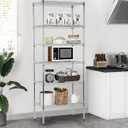 6 Tier Metal Storage Shelves 23" L x 13" W x 60" H Adjustable Wire Shelving Unit 900LBS Metal Shelves Garage Storage Pantry Shelves Storage Rack Wire Rack Shelf Steel Shelves for Storage, Chrome