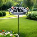 Solar Bird Bath Fountain for Outdoor, Solar Powered Hummingbird Water Fountain Pump Combo Set with 4 Water Patterns for Garden Yard Patio Lawn (Freestanding)