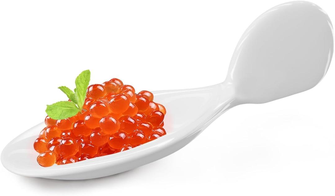 10Pcs Porcelain Tasting Spoons,Fish Shaped Caviar Sample Spoons for Tasting 3.9 x 1.6 x 1.2 inches Fish Shape Appetizer Plates,Dishwasher Safety,for Restaurant,Birthday Wedding Party,Cakes,Dessert
