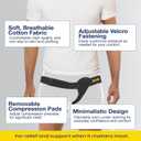 URIEL Left Side Hernia Belts for Men - Inguinal Hernia Belt for Men, Pre and Post Surgery Truss, Size Large, Black (39.8-44.5 Inches)