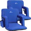 Sportneer Wide Stadium Seats for Bleachers, 2 Pack Bleacher Chairs with Cushion and Back Support Padded Stadium Chair with Armrests 6 Reclining Positions for Sport Events (Regular - 20.5")