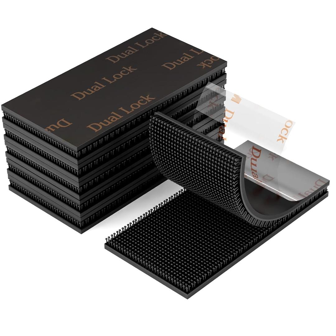 Dual Lock Reclosable Fastener, EZ Pass Holder, 2'' x 4'' Heavy Duty Mounting Tape, 4PCS Reclosable Self Mating Interlocking Tape SJ3550 400 Black for Indoor/Outdoor
