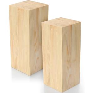 Landical 2 Pack Pine Wood Carving Blocks 10x4x4 Inch Unfinished Whittling Wooden Blocks for Beginners Home Christmas DIY Arts Supplies