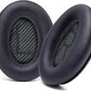 WC Wicked Cushions Upgraded Replacement Ear Pads for Bose QC35 & QC35ii (QuietComfort 35) Headphones & More - Softer Leather, Luxurious Memory Foam, Added Thickness, Extra Durability | Black