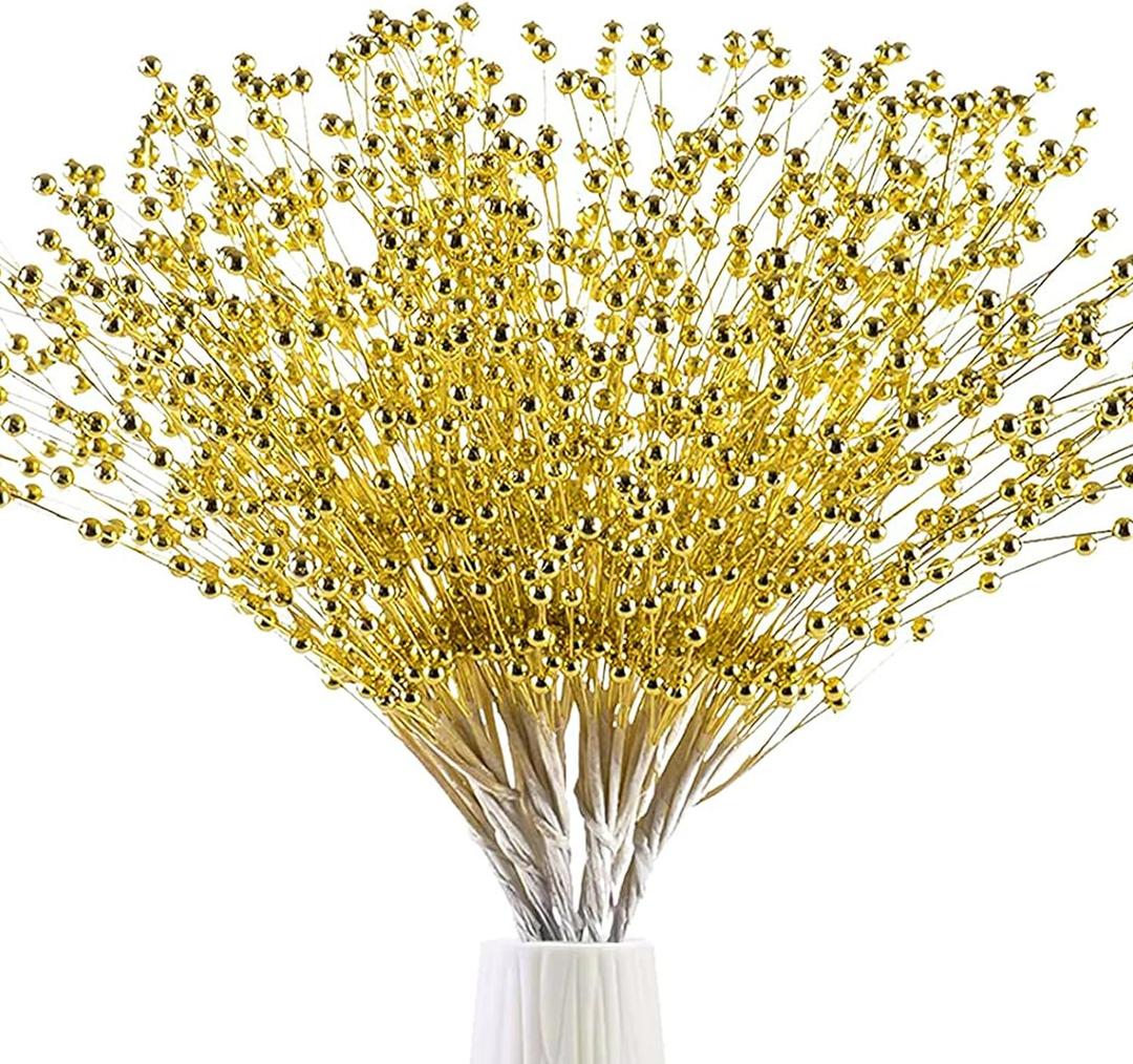 50pcs 4mm Pearls String Beaded Bouquet Spray Sticks for Bridal Beaded Wedding Party Table Decorations (Gold) 50pcs 4mm Pearls String Beaded Bouquet Spray Sticks for Bridal Beaded Wedding Party Table Decorations (Gold)