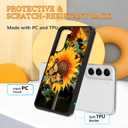 KANGHAR Compatible with Samsung Galaxy S22 Plus Case Sunflower Butterfly Anti-Slip Drop Protection with Soft TPU Bumper Shockproof Protective Phone Cover for Women Girls