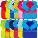 Zkptops 12 Pack Kids Art Smocks Waterproof Kid Painting Aprons Toddler Art Smock Kids Paint Smocks with Long Sleeve 3 Roomy Pockets for Age 3-7 Years