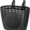 BESPORTBLE Kids Bike Basket Plastic Front Handlebar Bicycle Lift Off Baskets for Children Bike Accessories (Black) Size S