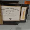 upsimples 11x22 Diploma Frame with Tassel Holder for 8.5x11 Certificate and 5x7 Photo with Black over Gold Mat, High Definition Glass, Mahogany with Gold Beads, 1 Pack