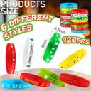 Poen 240 Pcs Christmas Party Favors 120 Christmas Silicone Bracelets 120 Xmas Round Pin Buttons Santa Snowflake Rubber Wristbands Bulk Set for Xmas Adult Gifts Stuffers Fillers Decoration Supplies
